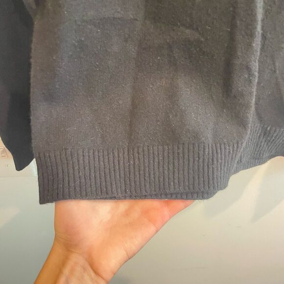 Garnet Hill M Women 100% Cashmere Turtleneck Sweater Black Classic Old Money Lux - Picture 12 of 14